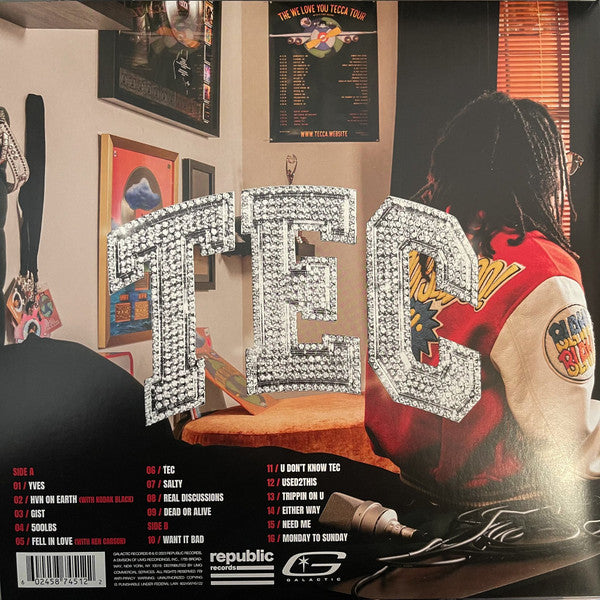 Lil Tecca – Tec - New LP Record 2024 Republic D2C Webstore Exclusive Translucent Ruby Red Vinyl & Poster - Hip Hop - Shuga Records