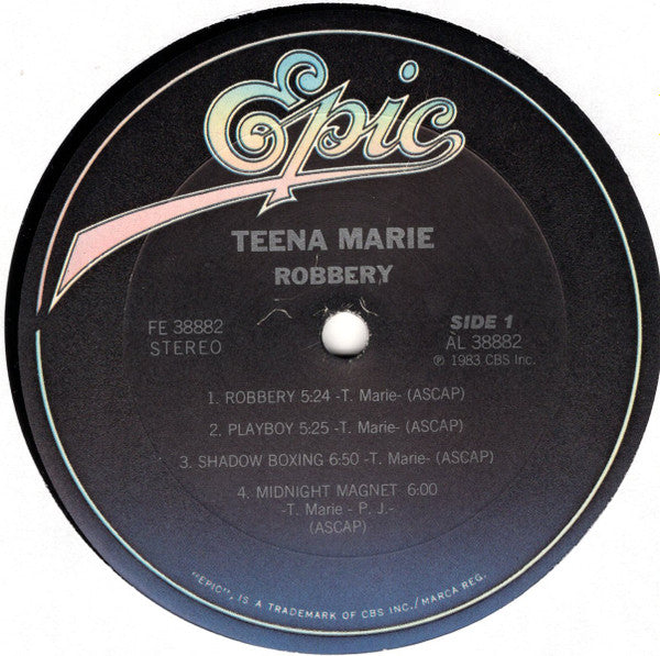 Teena Marie - Robbery - VG+ LP Record 1983 Epic USA Original Vinyl - Soul / Disco - Shuga Records