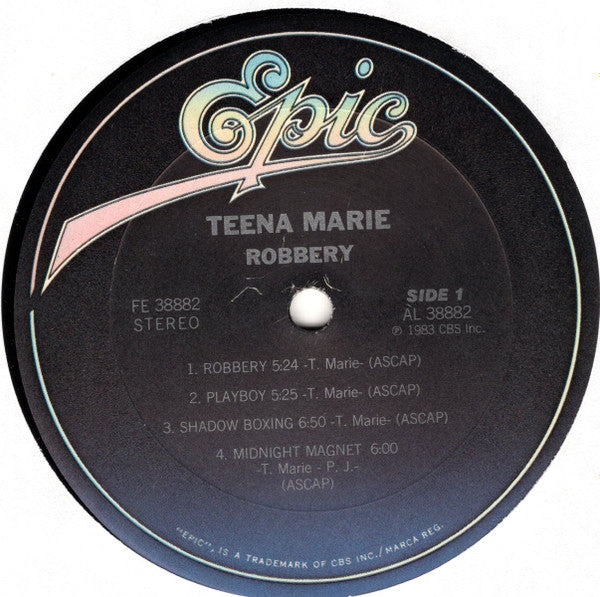 Teena Marie - Robbery - VG+ LP Record 1983 Epic USA Original Vinyl - Soul / Disco - Shuga Records