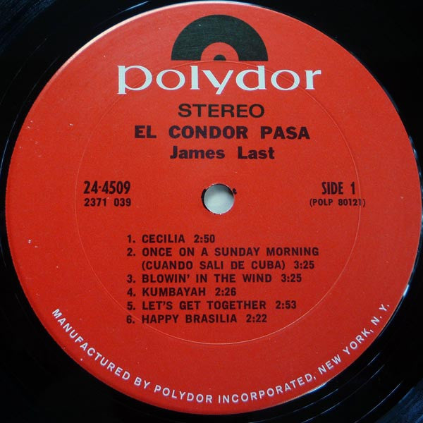 James Last - El Condor Pasa - VG+ LP Record 1970 Polydor USA - Latin / Funk / Boogaloo - Shuga Records