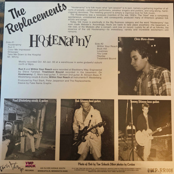 The Replacements - Hootenanny (1983) - New LP Record 2024 Twin Tone Vinyl Me Please Blue 180 gram Vinyl - Garage Rock / Indie Rock / Punk