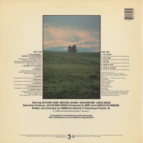 Ennio Morricone – Days Of Heaven - From The Motion Picture - VG+ LP Record 1979 Pacific Arts USA Vinyl - Soundtrack / Score - Shuga Records