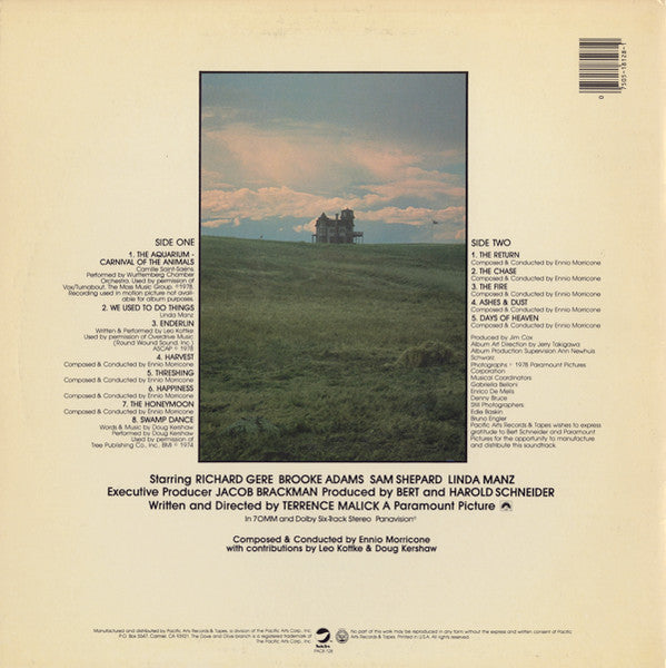 Ennio Morricone – Days Of Heaven - From The Motion Picture - VG+ LP Record 1979 Pacific Arts USA Vinyl - Soundtrack / Score