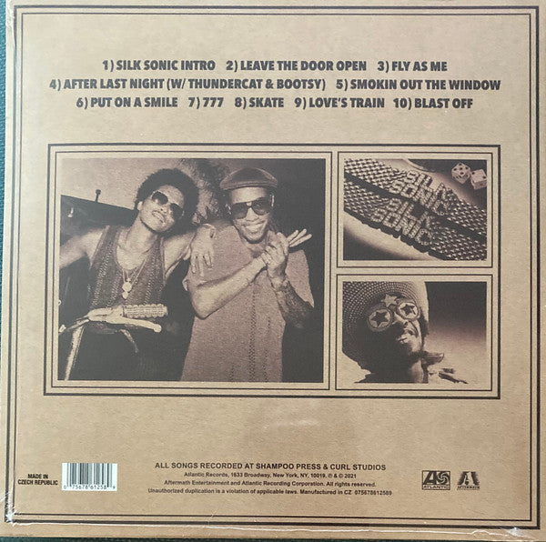 Silk Sonic - An Evening With Silk Sonic (2021) - Mint- LP Record 2024 Atlantic Aftermath Gold w/ White & Red Splatter Vinyl - R&B / Soul / Funk / Pop - Shuga Records