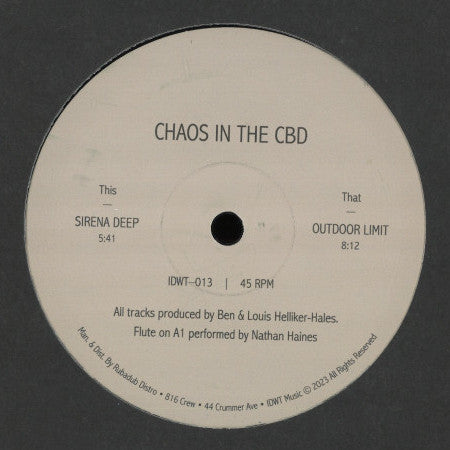 Chaos In The CBD – Sirena Deep - New 12" Single Record 2024 In Dust We Trust UK Vinyl - House / Deep House - Shuga Records