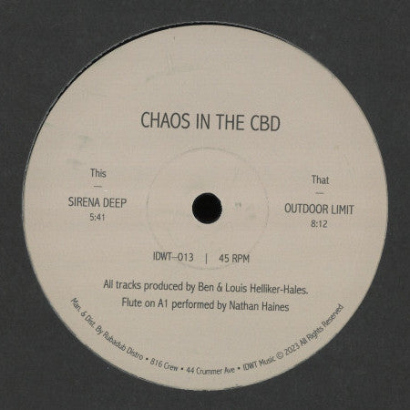 Chaos In The CBD – Sirena Deep - New 12" Single Record 2024 In Dust We Trust UK Vinyl - House / Deep House