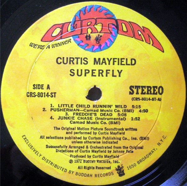 Curtis Mayfield - Super Fly (The Original Motion Picture) - VG+ LP Record 1972 Curtom USA Original Vinyl - Soul / Funk / Soundtrack - Shuga Records