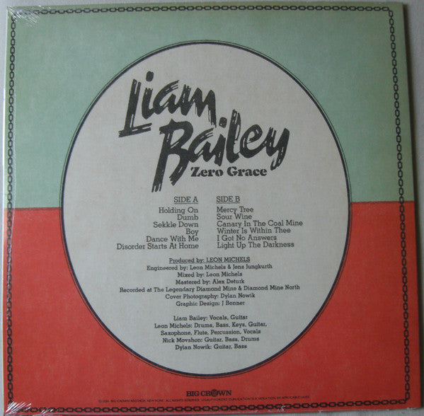Liam Bailey - Zero Grace - Mint- LP Record 2024 Big Crown Sea Glass Vinyl - Soul / Reggae - Shuga Records