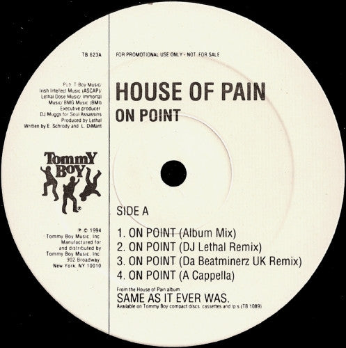 House Of Pain - On Point - Mint- 12" Single Record 1994 Tommy Boy USA Promo Vinyl - Hip Hop