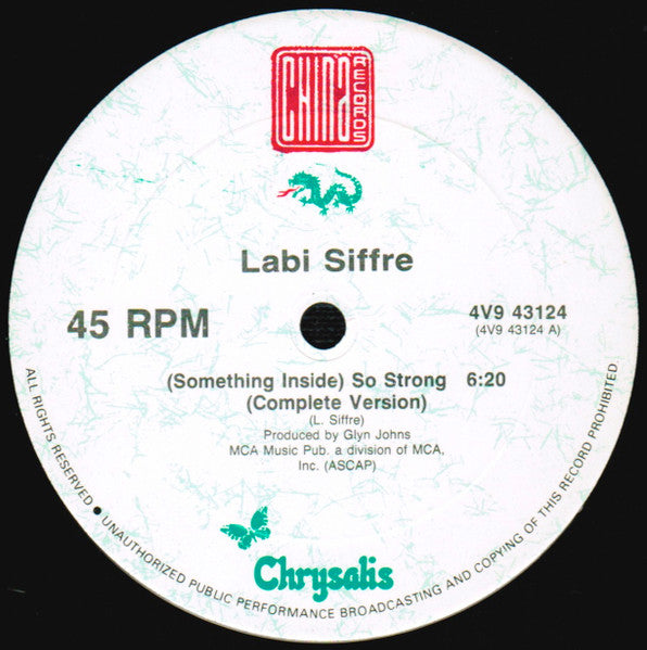 Labi Siffre - So Strong - Mint- 12" Single Record 1987 China Chrysalis USA Vinyl - Synth-pop / Soul - Shuga Records