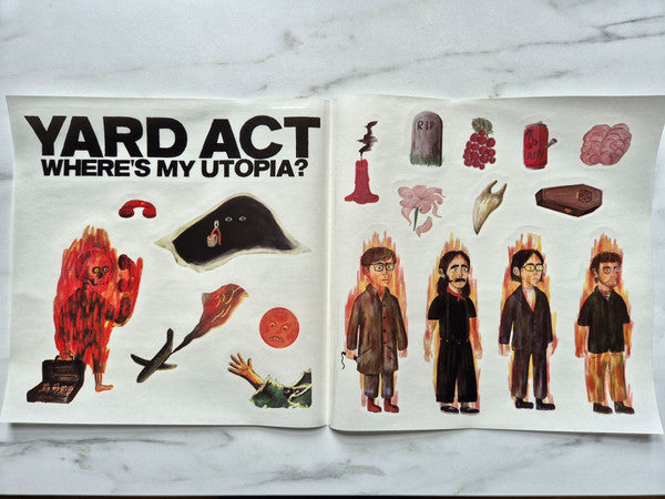 Yard Act - Where’s My Utopia? - Mint- LP Record 2024 Island ZEN F.C. Utopian Orange Vinyl, Insert & Sticker Sheet - Alternative Rock / Post-Punk - Shuga Records