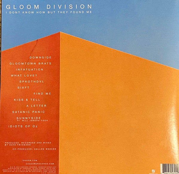 I DONT KNOW HOW BUT THEY FOUND ME – Gloom Division - New LP Record 2024 Concord USA Black Vinyl - Alternative Rock - Shuga Records