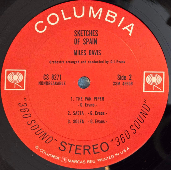 Miles Davis - Sketches Of Spain (1960) - VG LP Record 1963 Columbia USA 360 Label Vinyl - Jazz / Modal - Shuga Records