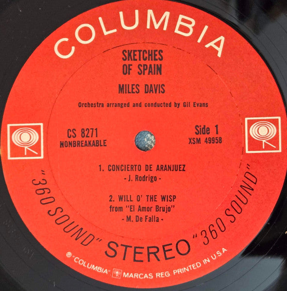 Miles Davis - Sketches Of Spain (1960) - VG LP Record 1963 Columbia USA 360 Label Vinyl - Jazz / Modal - Shuga Records