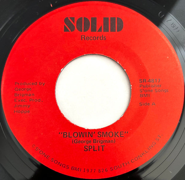 George Brigman & Split - Blowin' Smoke (1977) - New 7" Single Record 2007 Solid USA Vinyl & Numbered - Prog Rock - Shuga Records