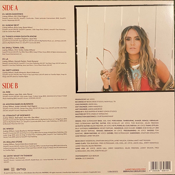 Lainey Wilson - Sayin' What I'm Thinkin' (2021) - Mint- LP Record USA Broken Bow Pearl Vinyl - Country / Pop Country