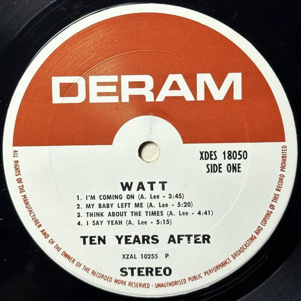 Ten Years After - Watt - VG+ LP Record 1970 Deram USA vinyl - Hard Rock / Blues Rock - Shuga Records
