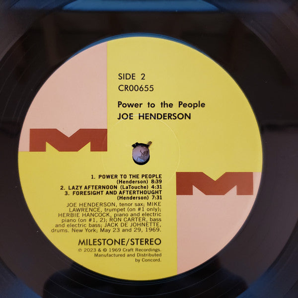 Joe Henderson - Power To The People (1969) - Mint- LP Record 2024 Milestone Jazz Dispensary Top Shelf Series 180 gram Vinyl - Jazz / Post Bop / Hard Bop - Shuga Records