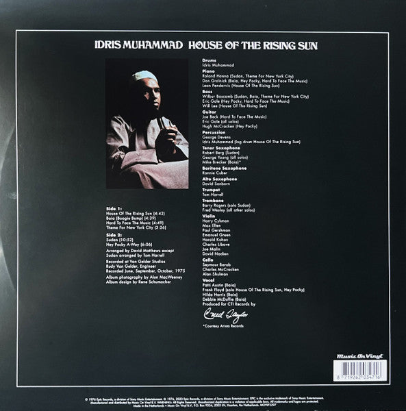 Idris Muhammad - House Of The Rising Sun (1976) - New LP Record 2024 Music On Vinyl 180 gram Vinyl - Jazz / Jazz-Funk - Shuga Records
