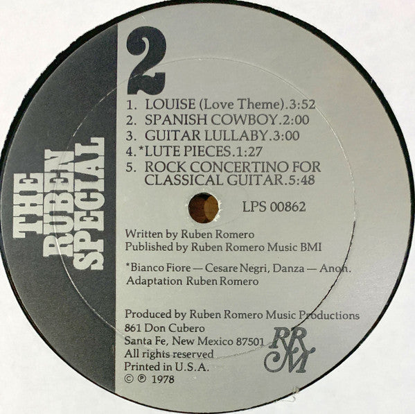 Ruben Romero - The Ruben Special - New LP Record 1978 Private Press USA Vinyl - Psychedelic Rock / Jazz-Rock / Latin Jazz - Shuga Records