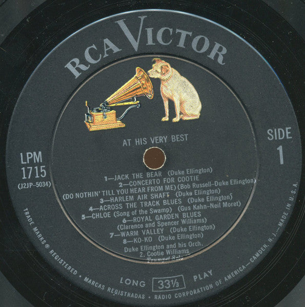 Duke Ellington And His Orchestra - At His Very Best - VG+ LP Record 1959 RCA USA Vinyl - Jazz / Big Band - Shuga Records