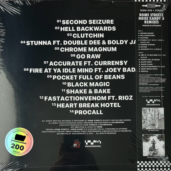 Rome Streetz - Noise Kandy 5 Remixes - New LP Record 2024 WavGodMusic Vinyl, OBI & Numbered - Hip Hop / Boom Bap - Shuga Records