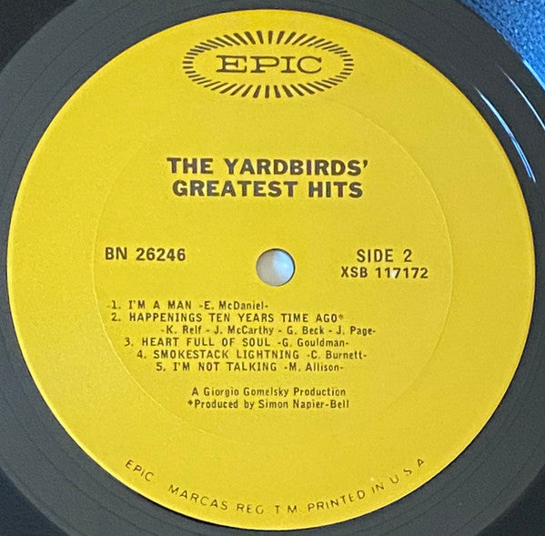 The Yardbirds - The Yardbirds' Greatest Hits - VG LP Record 1967 Epic USA Original Vinyl - Garage Rock / Psychedelic Rock / Mod / Blues Rock - Shuga Records