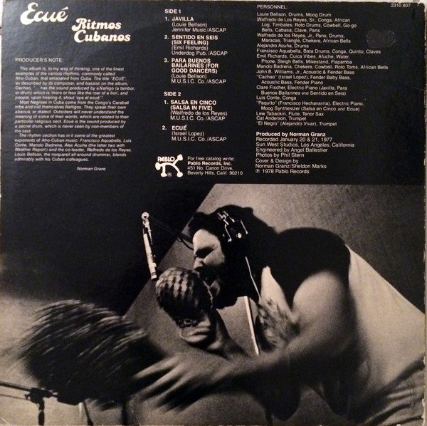 Walfredo De Los Reyes / Louie Bellson - Ecué (Ritmos Cubanos) - Mint- LP Record 1978 Pablo USA Original Vinyl - Jazz / Afro-Cuban Jazz / Latin Jazz / Salsa - Shuga Records