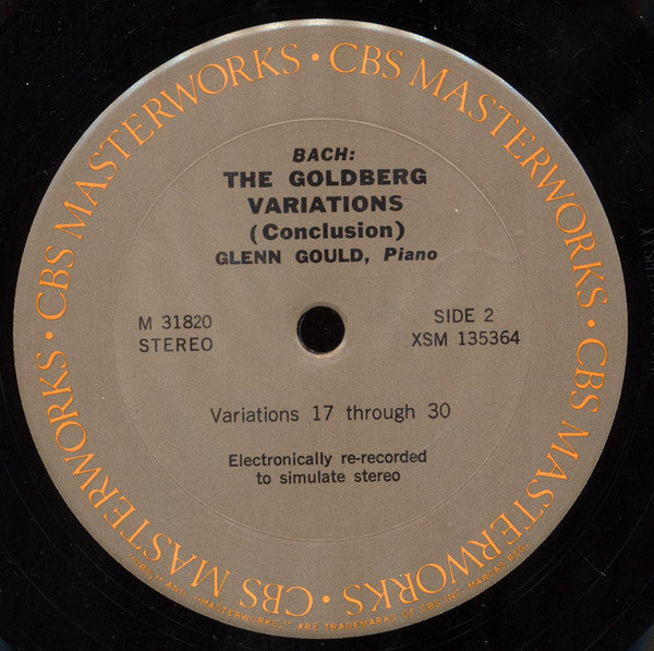 Glenn Gould - Bach - The Goldberg Variations (1956) - VG+ LP Record 1973 Columbia USA Stere Vinyl - Classical - Shuga Records