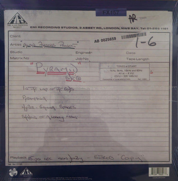 The Alan Parsons Project - Pyramid “Work In Progress” - New LP Record Store Day 2024 Cooking Vinyl 180 gram Orange Vinyl - Pop Rock / Prog Rock - Shuga Records