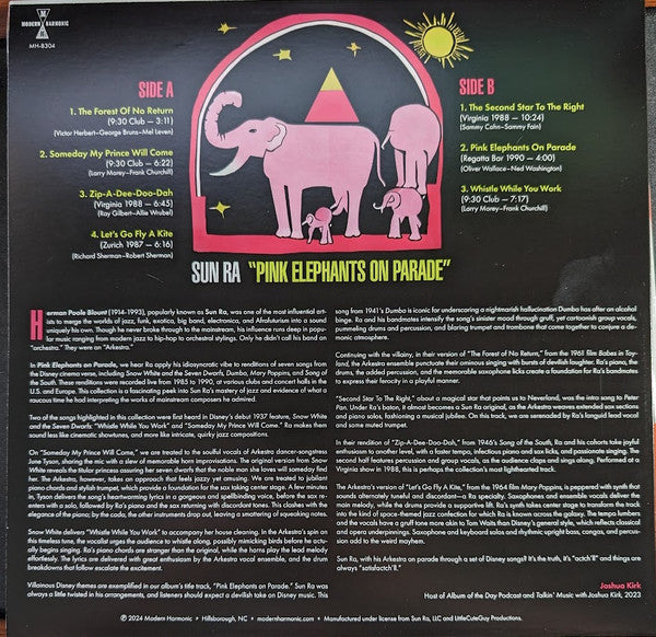 Sun Ra - Pink Elephants On Parade - New LP Record Store Day 2024 Modern Harmonic RSD Pink Transparent Vinyl - Jazz / Space Age - Shuga Records