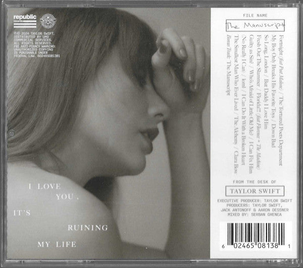 Taylor Swift - The Tortured Poets Department - New CD 2024 Republic USA Deluxe Edition "The Manuscript" Collector's Edition - Pop