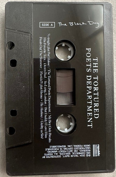 Taylor Swift - The Tortured Poets Department - Mint- Cassette 2024 Republic Tape The Black Dog Version - Pop / Synth-pop - Shuga Records