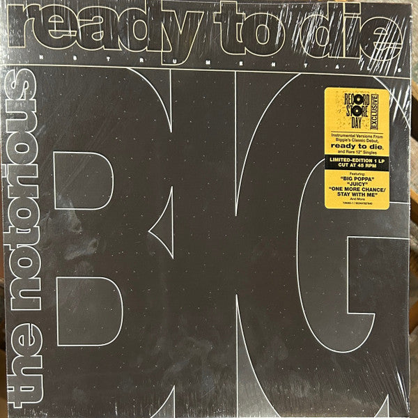 The Notorious B.I.G. - Ready to Die Instrumentals (1994) - New LP Record Store Day 2024 Bad Boy Rhino RSD Vinyl - Hip Hop - Shuga Records