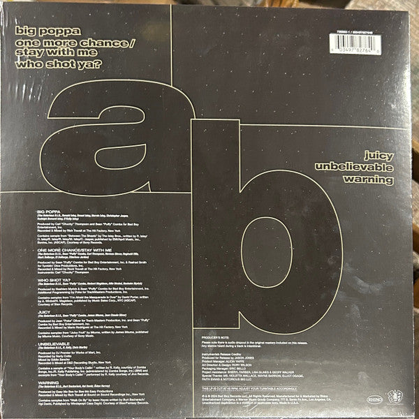 The Notorious B.I.G. - Ready to Die Instrumentals (1994) - New LP Record Store Day 2024 Bad Boy Rhino RSD Vinyl - Hip Hop - Shuga Records