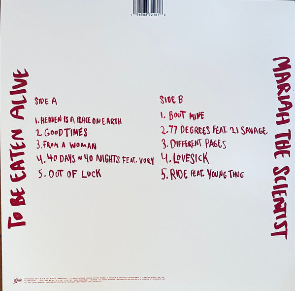 Mariah the Scientist - To Be Eaten Alive - New LP Record 2024 Epic Orange/Red/Burnt Sky Vinyl - Contemporary R&B - Shuga Records