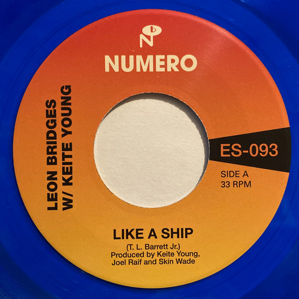 Leon Bridges & Pastor T. L. Barrett - Like A Ship - New 7" Single Record 2024 Numero Group Clear Blue Vinyl - Soul / Gospel - Shuga Records