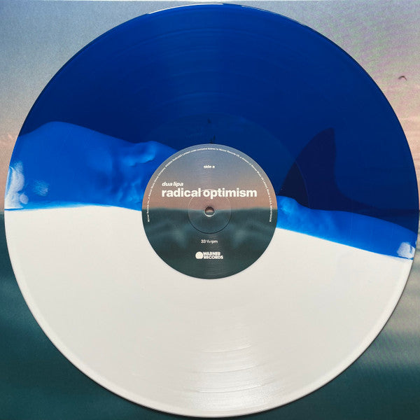 Signed Autographed - Dua Lipa - Radical Optimism - Mint- LP Record 2024 Warner Blue Translucent / White Split Vinyl, Booklet & Signed Insert - Pop / Future Pop - Shuga Records