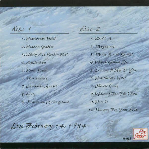 John Cale with TH Twente Band - St. Valentine's Night VG+ 2x CD 1998 Fire Power Formula Records Japan RARE Unofficial - Alternative Rock - Shuga Records