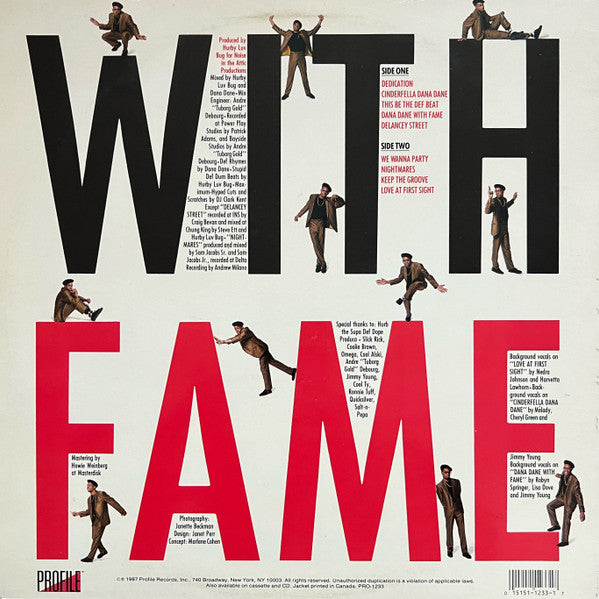Dana Dane - Dana Dane With Fame - VG LP Record 1987 Profile USA Original Vinyl - Hip Hop - Shuga Records