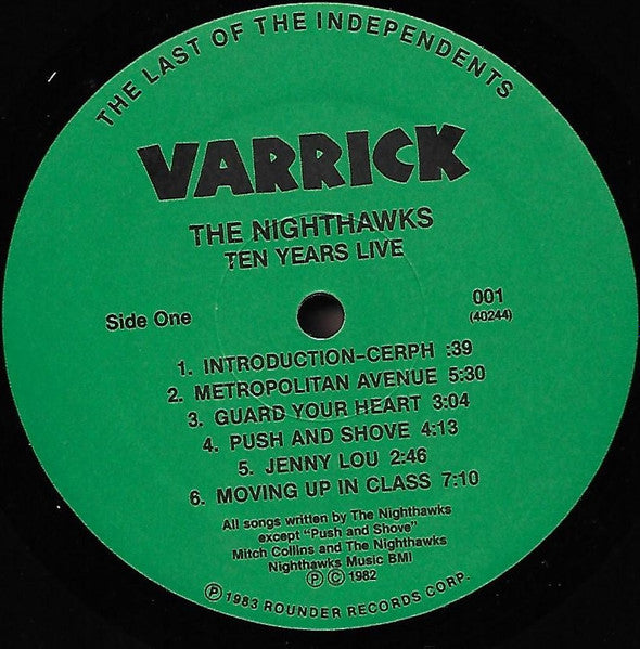 The Nighthawks - Ten Years Live (1982) - VG+ LP Record 1983 Varrick USA Vinyl - Chicago Blues - Shuga Records