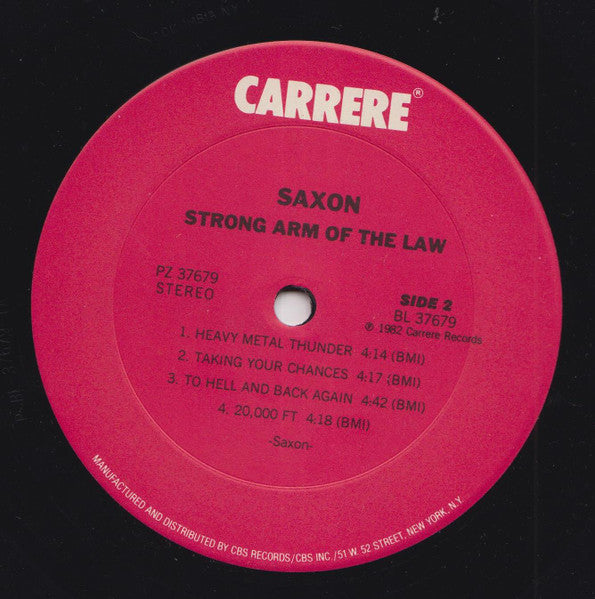 Saxon - Strong Arm Of The Law (1980) - VG+ (VG- low grade cover) LP Record 1982 Carrere USA Vinyl - Heavy Metal - Shuga Records