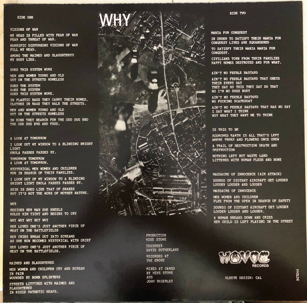 Discharge - Why (1981) - Mint- LP Record 2010 Havoc USA Black Vinyl - Punk / Hardcore - Shuga Records