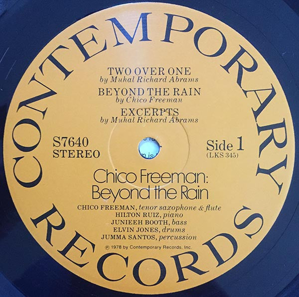 Chico Freeman - Beyond The Rain - VG+ LP Record 1978 Contemporary USA Vinyl - Jazz / Post Bop / Free Jazz - Shuga Records