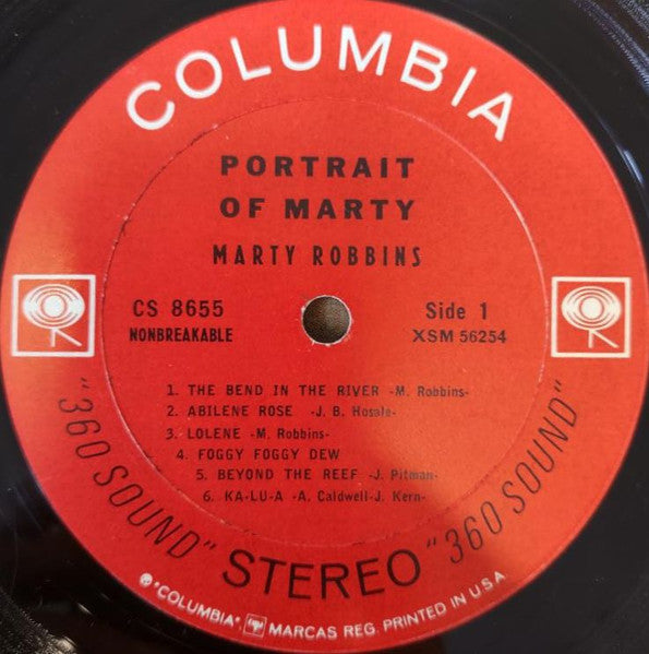 Marty Robbins - Portrait Of Marty - VG+ LP Record 1962 Columbia Stereo Vinyl - Country - Shuga Records