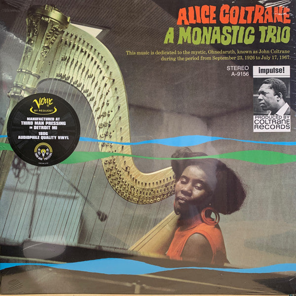 Alice Coltrane - A Monastic Trio (1968) - Mint- LP Record 2024 Impulse! 180 gram Vinyl - Free Jazz / Modal / Spiritual Jazz - Shuga Records