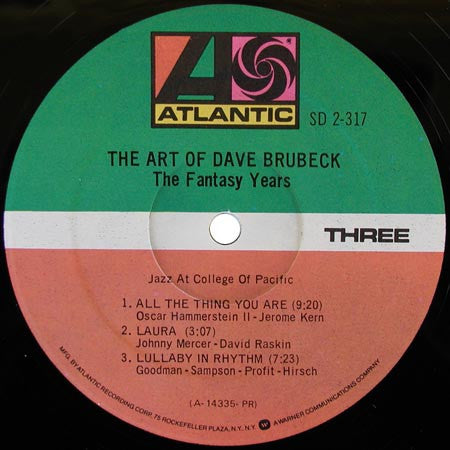Dave Brubeck - The Art Of Dave Brubeck/The Fantasy Years - VG+ 2 LP Record Atlantic USA Vinyl - Jazz / Bop / Cool Jazz - Shuga Records