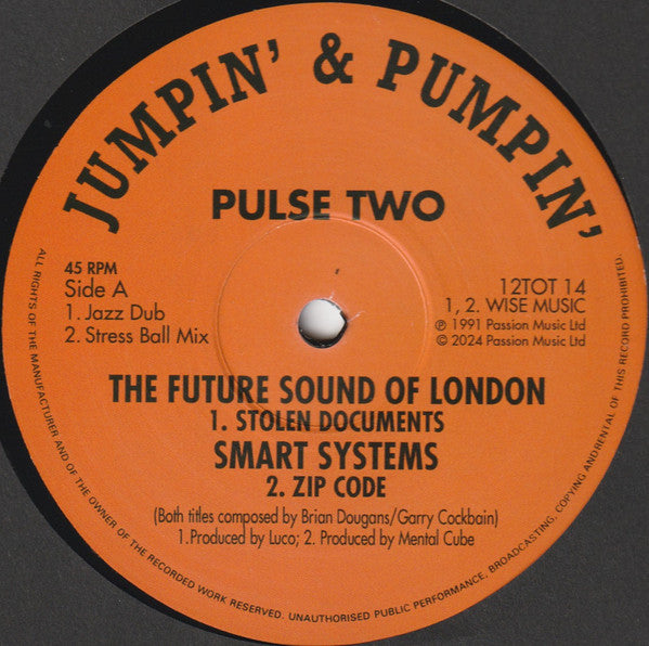 Future Sound Of London / Smart Systems / Indo Tribe – Pulse Two (1991) - New EP Record 2024 Jumpin' & Pumpin Vinyl - Techno - Shuga Records