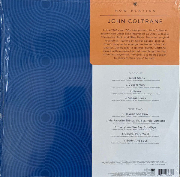 John Coltrane - Now Playing - New LP Record 2024 Rhino USA Blue Vinyl Transparent - Jazz / Hard Bop - Shuga Records