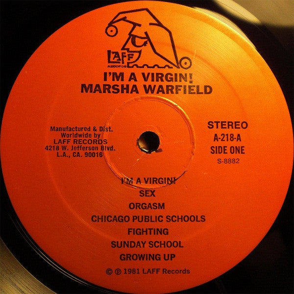Marsha Warfield - I'm A Virgin - VG+ LP Record 1981 Laff USA Original Vinyl - Comedy - Shuga Records